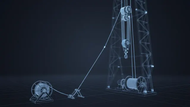Drilling Line Slip and Cut – Ton-Miles and Inspection Basics - 3D Wireframe Animation