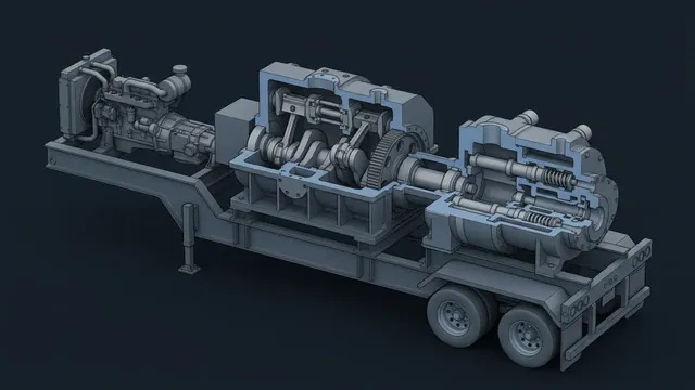 Frac Pumps – Fluid Ends, Power Ends and Electric Fleets - 3D Cutaway Animation
