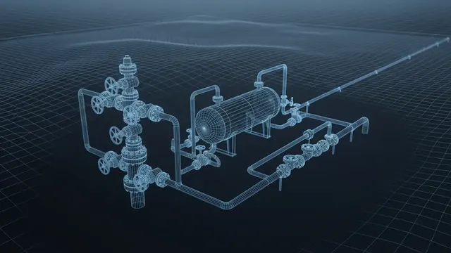 How Is Natural Gas Produced? – From Wellhead to Pipeline - 3D Wireframe Animation