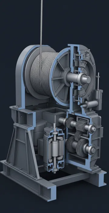 Drawworks – How the Rig's Hoisting System and Brake Work - 3D Cutaway Animation