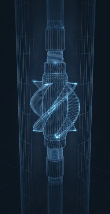 Drill String Stabilizers – Types and Placement - 3D Wireframe Animation
