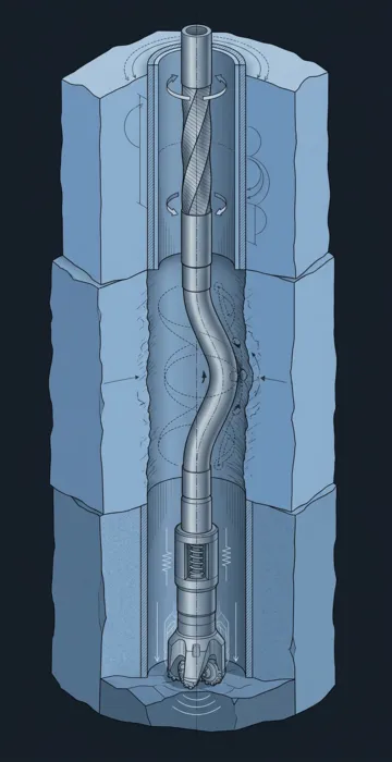 Drill String Vibration – Stick-Slip, Whirl and Bit Bounce - 3D Cutaway Animation
