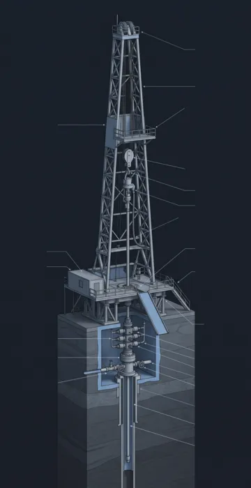 Drilling Rig Components – Every Major System, Labeled - 3D Cutaway Animation