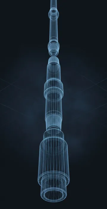 Heavyweight Drill Pipe – What HWDP Is Used For - 3D Wireframe Animation