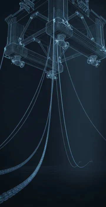 How Do Semisubmersible Rigs Stay in Place? - 3D Wireframe Animation