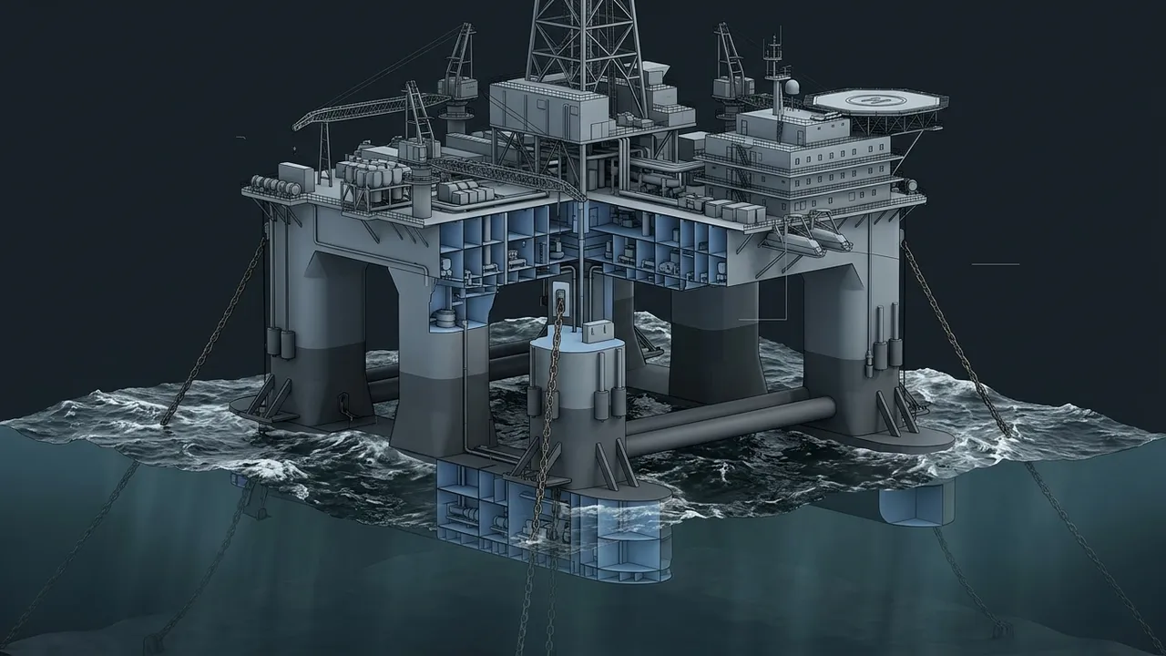 How Do Semisubmersible Rigs Stay in Place? - 3D Cutaway Animation
