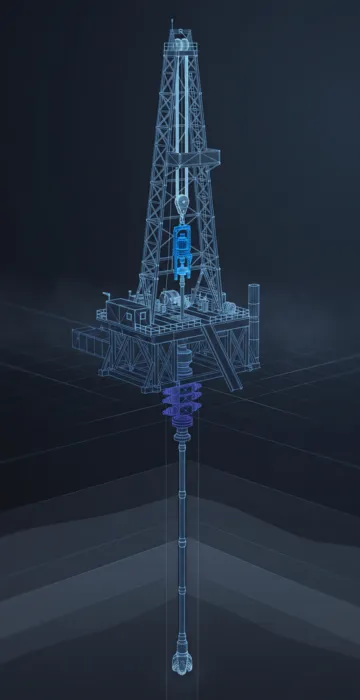 How Does an Oil Rig Work? – Drilling Rig Basics - 3D Wireframe Animation