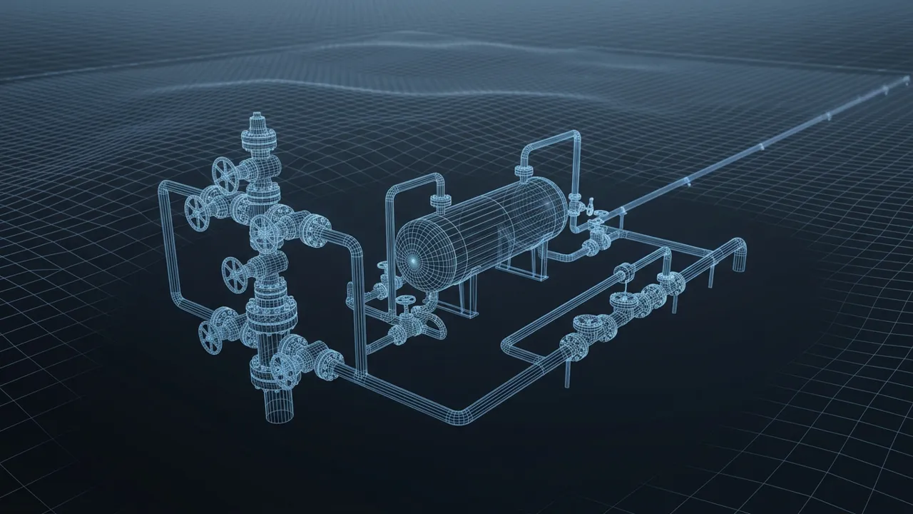 How Is Natural Gas Produced? – From Wellhead to Pipeline - 3D Wireframe Animation
