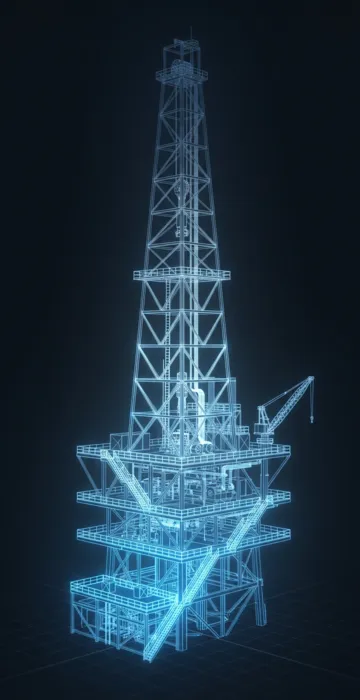 How Much Do Oil Rig Workers Make? – Pay by Position - 3D Wireframe Animation