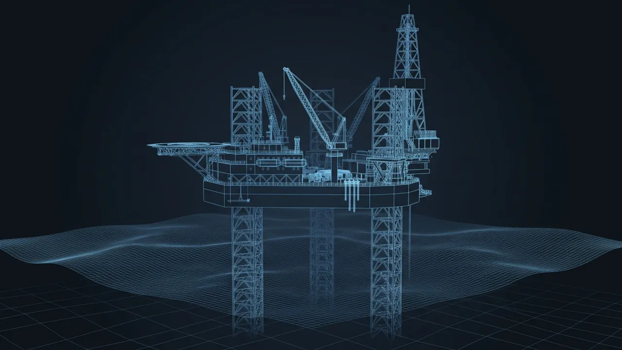 Jackup Rigs – How They Stand on the Seafloor - 3D Wireframe Animation