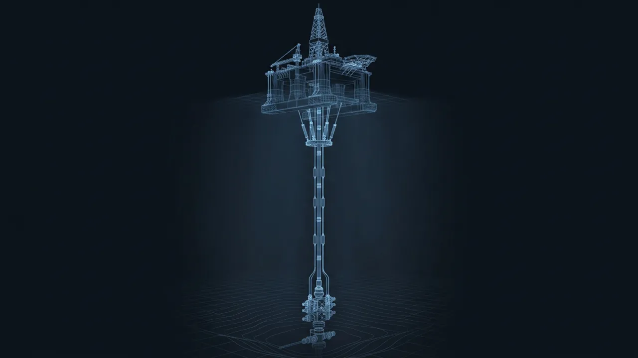 Marine Drilling Riser – How It Connects the Rig to the Well - 3D Wireframe Animation