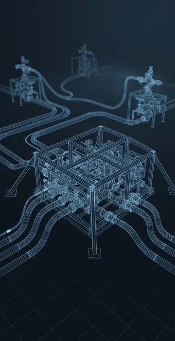 Subsea Production Systems – Trees, Manifolds and Umbilicals - 3D Wireframe Animation