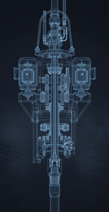 Top Drive Systems – How They Work and Why They Replaced the Kelly - 3D Wireframe Animation
