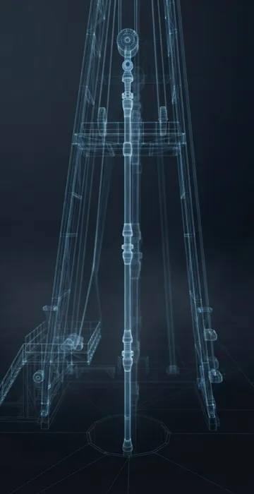 Tripping Pipe – Pulling and Running the Drill String - 3D Wireframe Animation