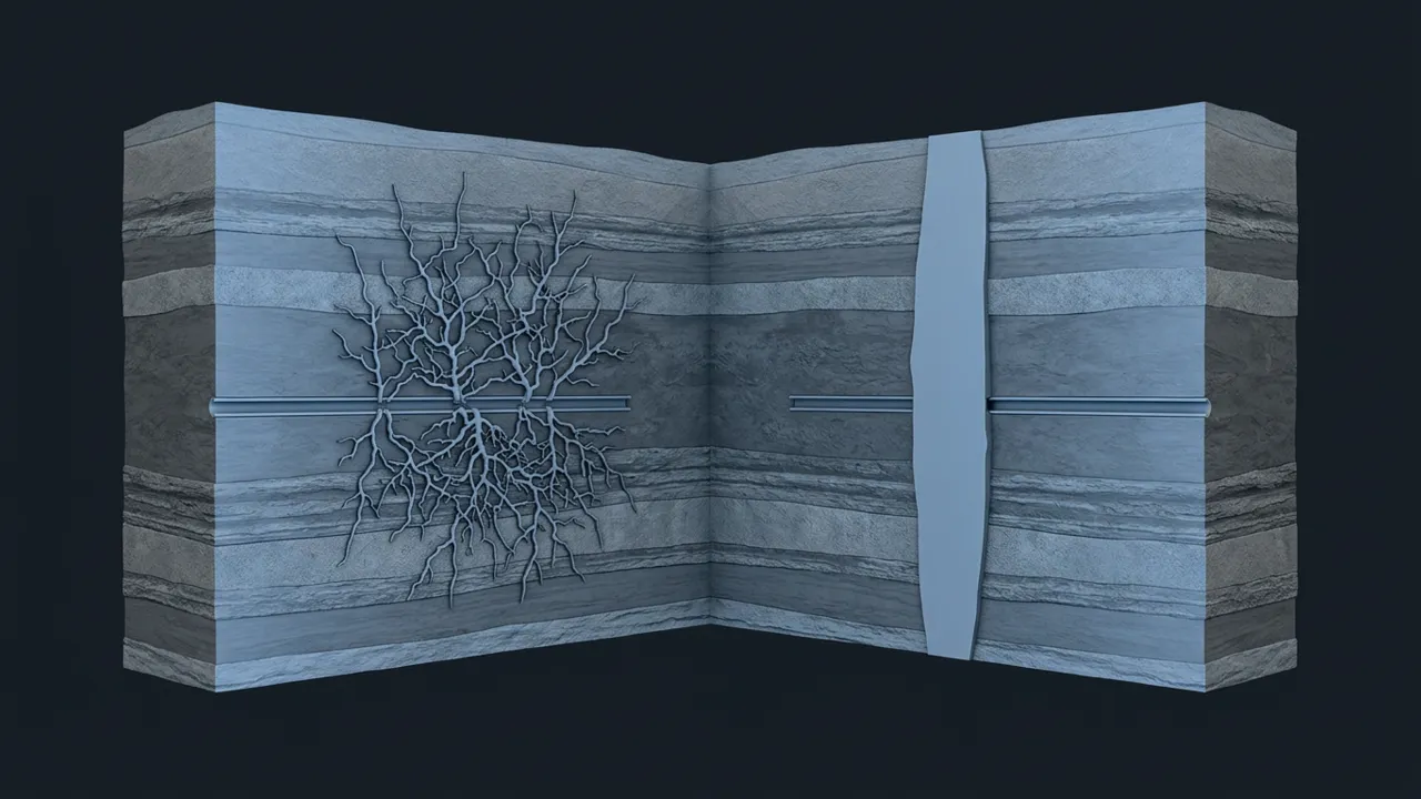 Types of Hydraulic Fracturing – Slickwater, Gel and Hybrid Fracs - 3D Cutaway Animation