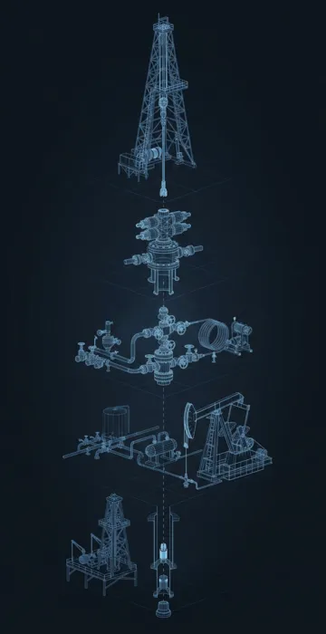 Types of Oilfield Services – Who Does What on a Well - 3D Wireframe Animation