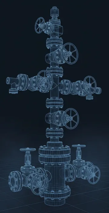 Wellhead vs. Christmas Tree – What's Bolted on Top of a Well? - 3D Wireframe Animation