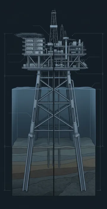 What Happens Under an Oil Rig? – Legs, Jackets and Reefs - 3D Cutaway Animation