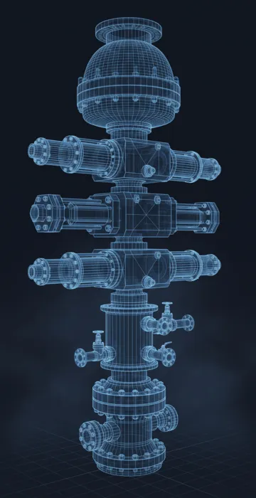 What Is a Blowout Preventer? – How a BOP Stack Works - 3D Wireframe Animation