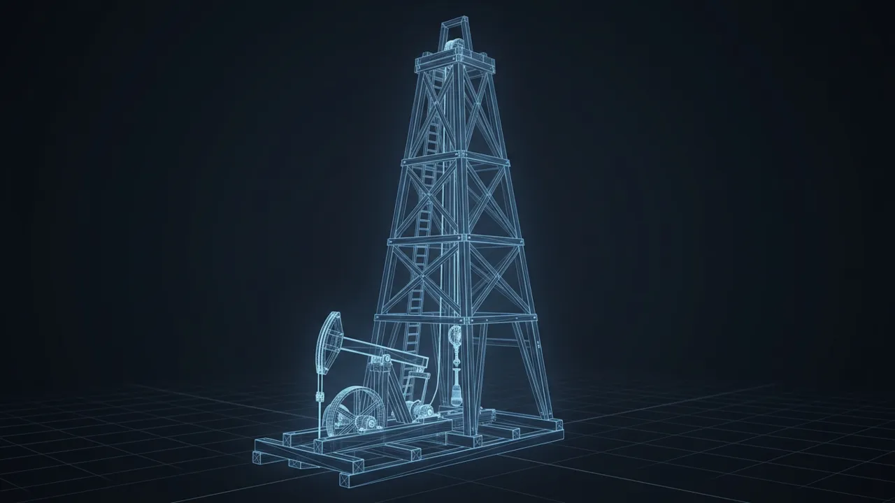 Who Invented Oil Rigs? – A Short History of Drilling - 3D Wireframe Animation